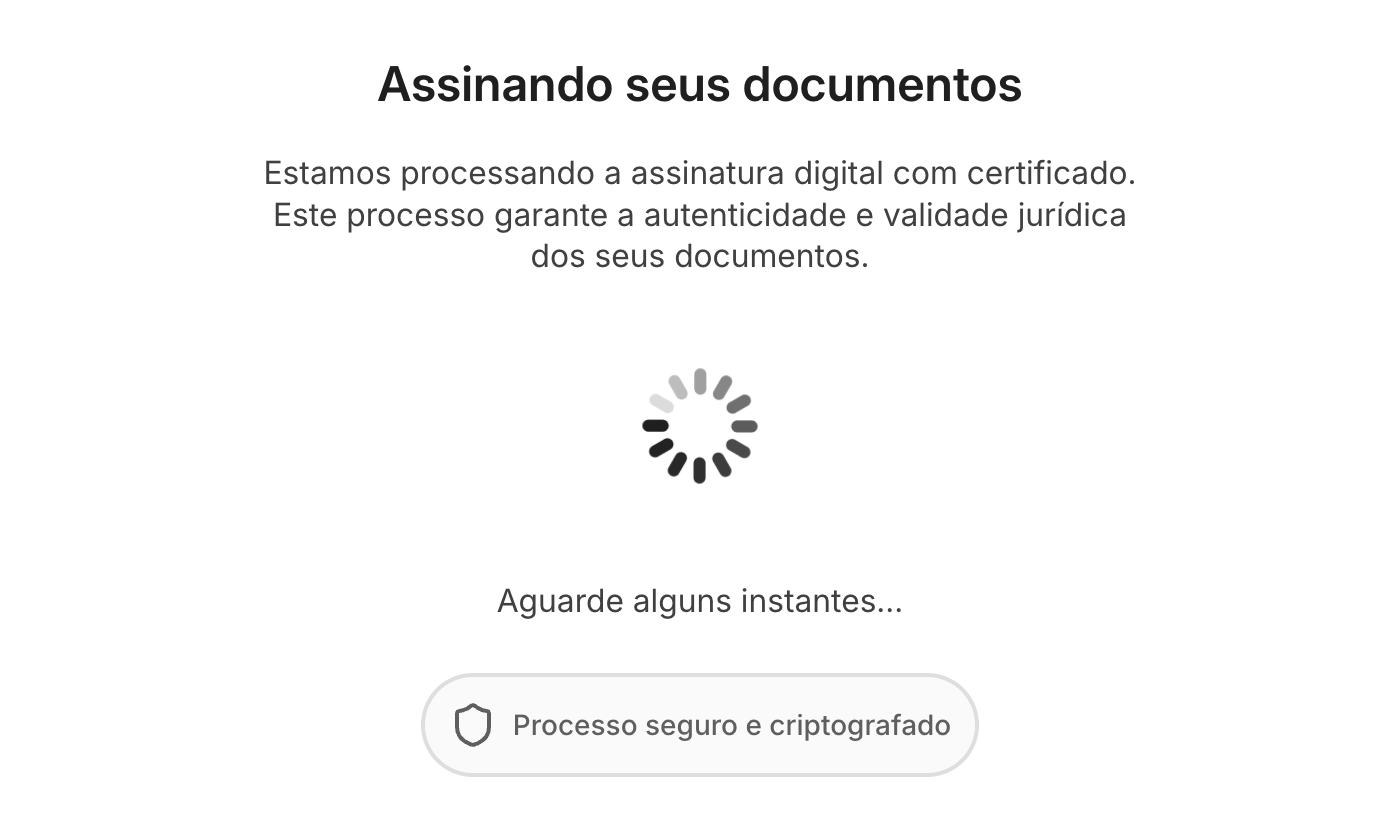 De volta à ForSign, a assinatura é aplicada no documento.