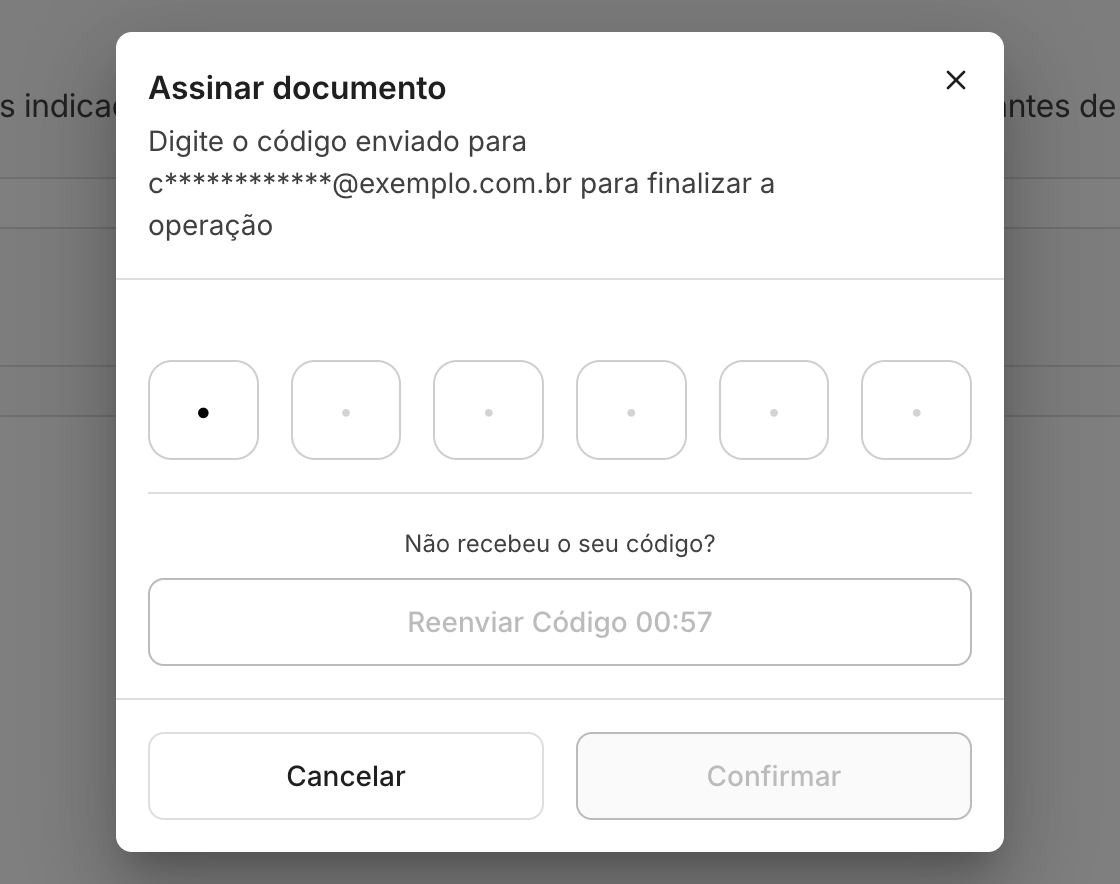 O assinante vê para onde o código foi enviado, com o endereço ou o número mascarado.