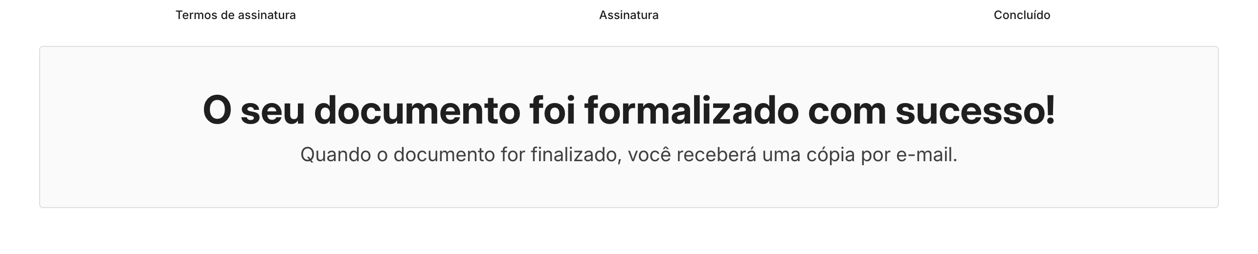 Com o código certo, a assinatura é concluída.