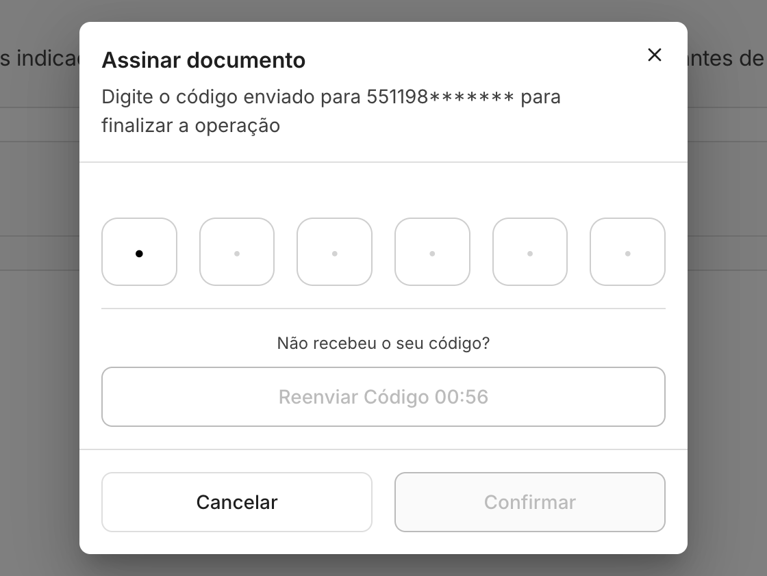 O assinante vê para onde o código foi enviado, com o endereço ou o número mascarado.