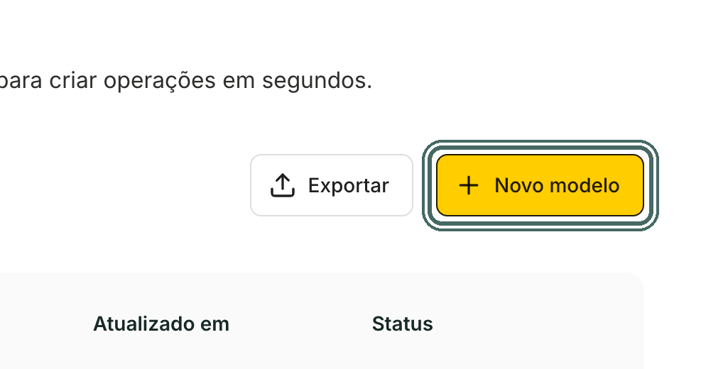 Em Modelos de operação, o botão + Novo modelo abre o assistente.