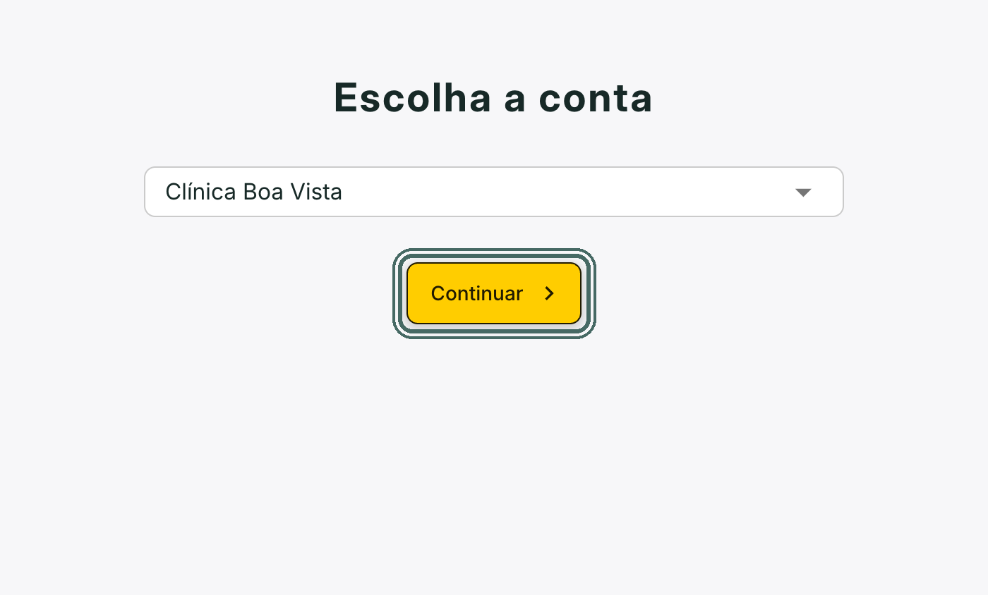 Com a empresa escolhida, o botão Continuar fica disponível.