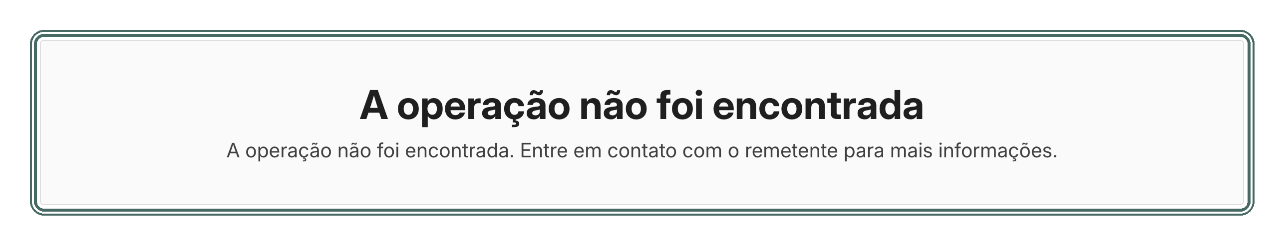 Link de uma operação que passou do prazo: a mesma tela aparece.