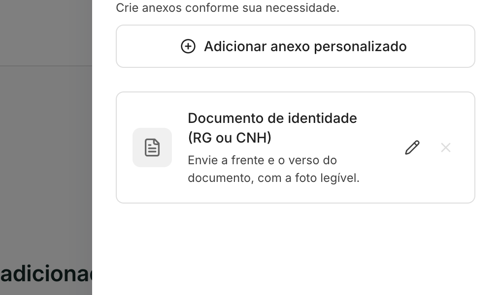 O anexo criado aparece na lista do participante, com o nome e as instruções.
