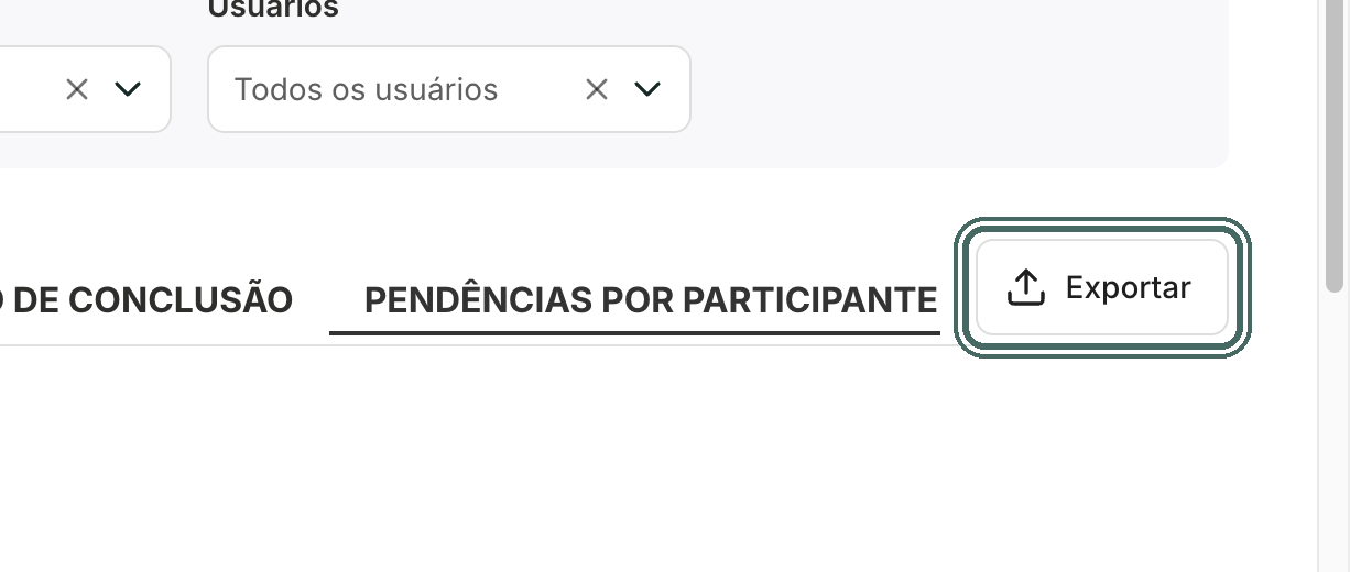 Exportar baixa a aba aberta em CSV.