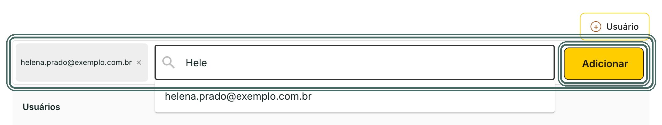 A busca mostra os usuários da empresa.