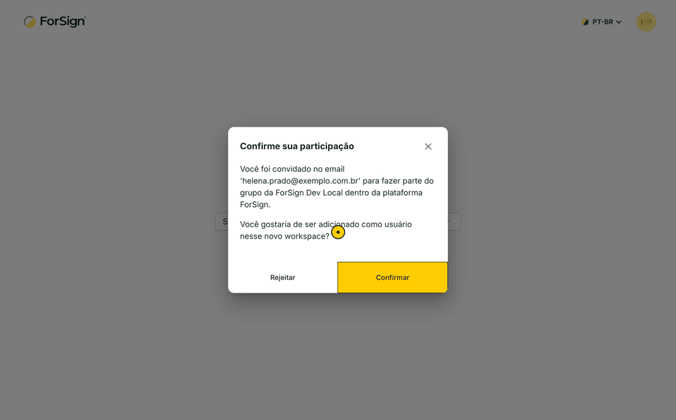 Do aceite do convite até a troca de empresa
